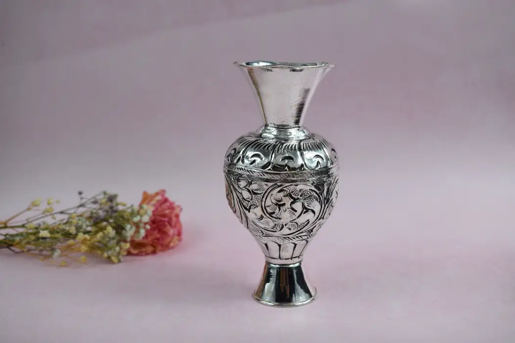 Aurika Crest Silver Vase