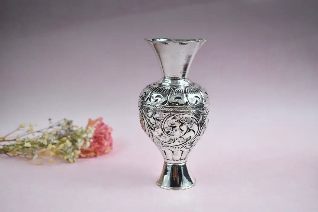 Aurika Crest Silver Vase