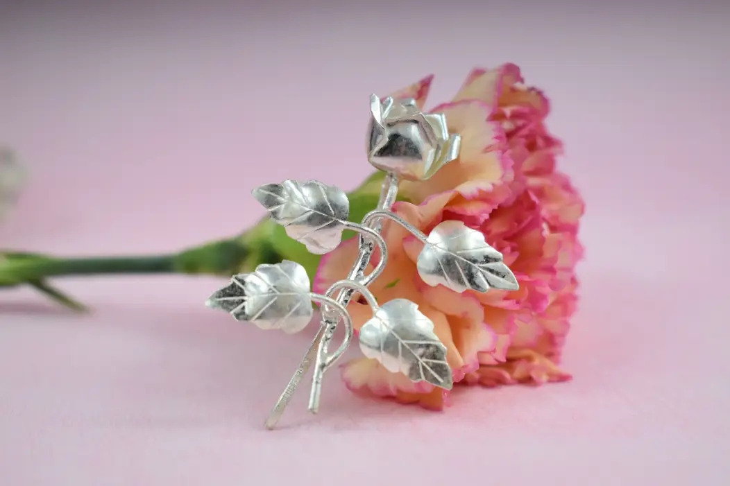 Auric Petal Tinted Silver Brooch