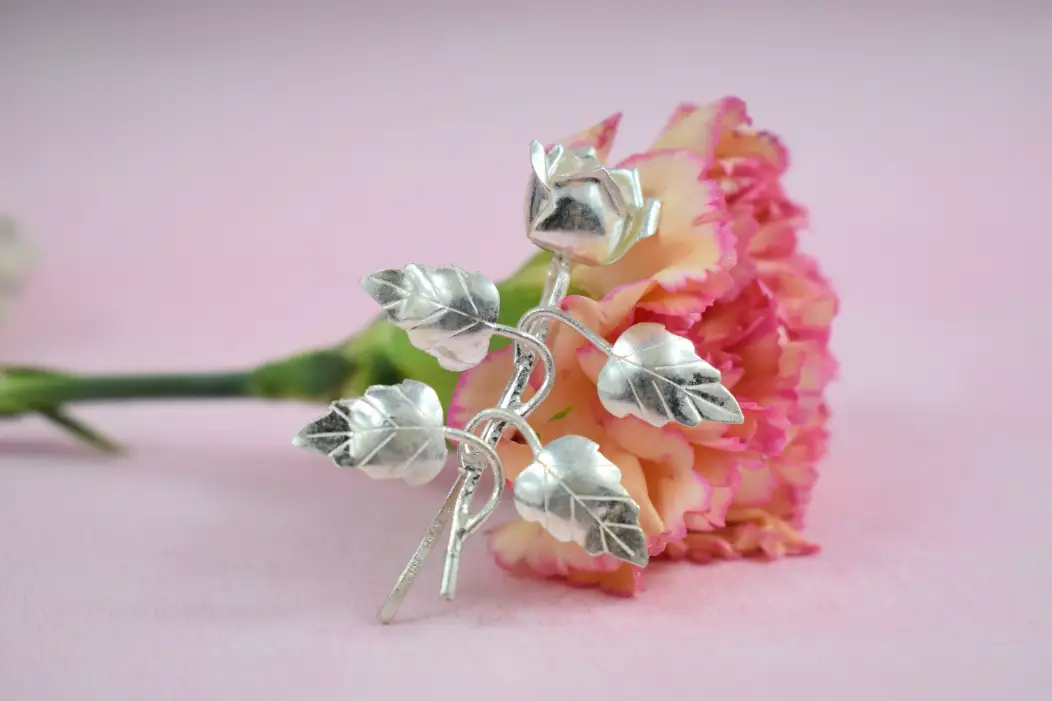 Auric Petal Tinted Silver Brooch
