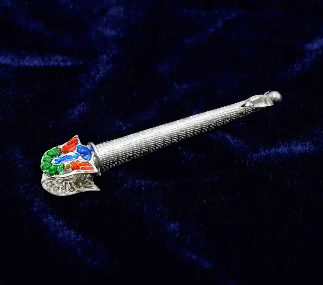 Peacock Grace Silver Tilak Stick
