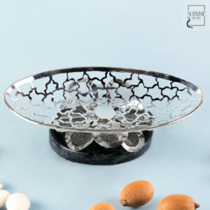 Silver Lotus Cutwork Fruit Tray