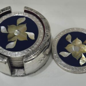 Aurumé Silver MOP Petals Coaster Set