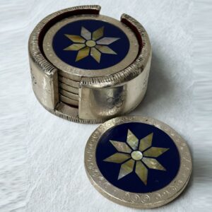 Aurumé Silver MOP Flower Coaster Set
