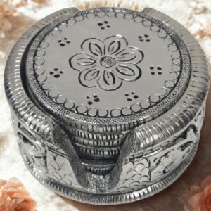 Aurumé Silver Vedanta Coaster Set 2
