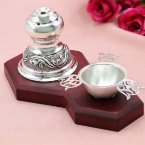 Aurumé Silver Incense Stand & Bowl Set